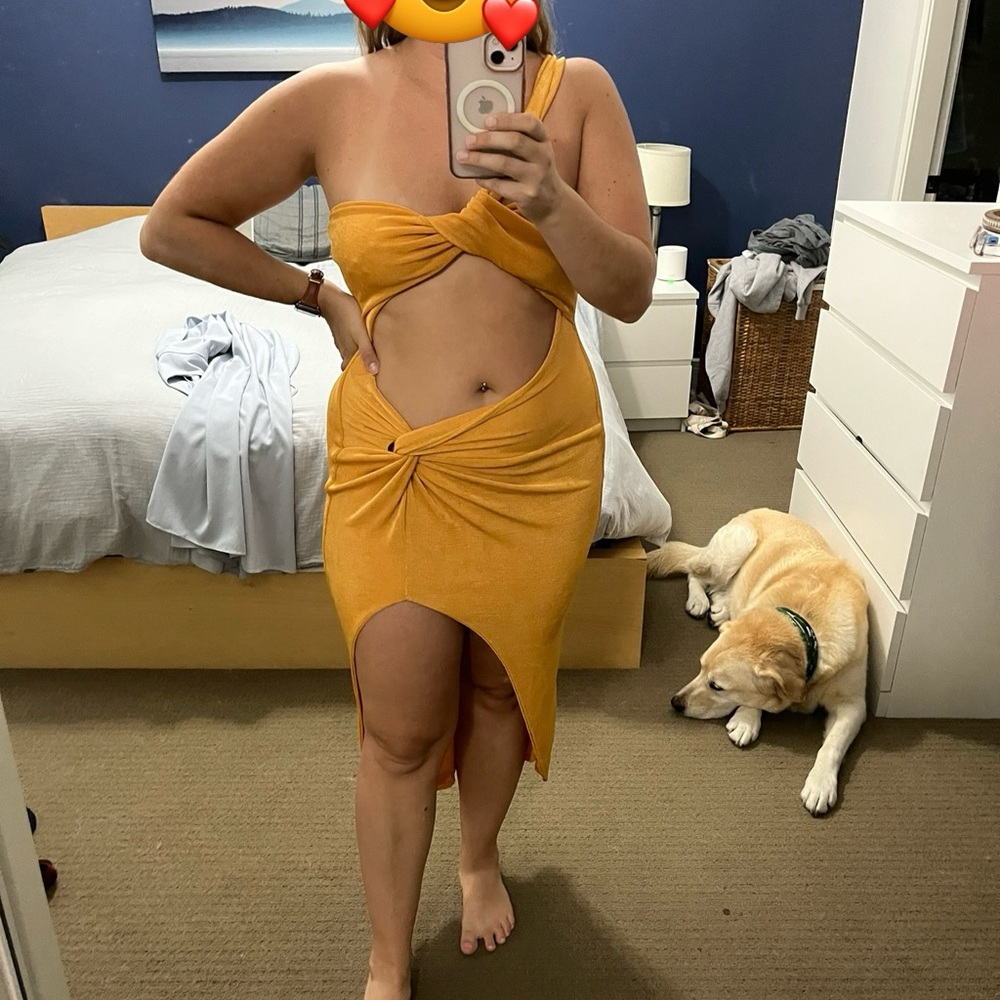 Superdown Vibrant Mustard Dress